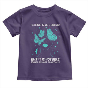 Sexual Assault Awareness Toddler T Shirt Healing Is Not Linear But It Is Possible TS14 Purple Print Your Wear