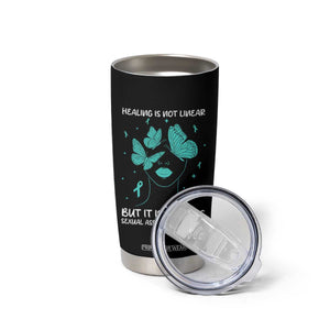 Sexual Assault Awareness Tumbler Cup Healing Is Not Linear But It Is Possible TS14 Print Your Wear