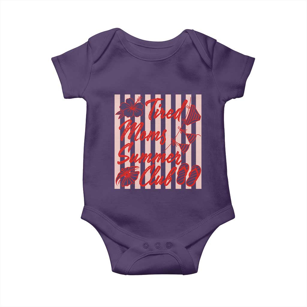 Tired Moms Summer Club Baby Onesie Funny Mom Life Beach Vacation TS14 Purple Print Your Wear