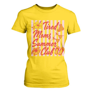 Tired Moms Summer Club T Shirt For Women Funny Mom Life Beach Vacation TS14 Daisy Print Your Wear