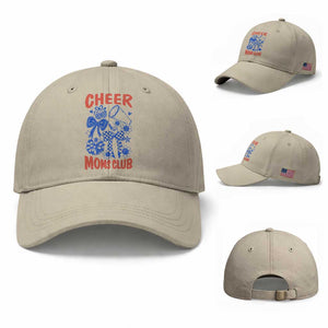 Cheer Moms Club Baseball Cap Funny Cheerleading Mom Mother’s Day Gift TS14 Baseball Cap Universal Fit Beige Print Your Wear
