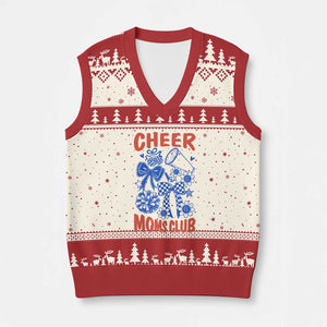 Cheer Moms Club V-Neck Knit Sweater Vest Funny Cheerleading Mom Mother’s Day Gift TS14 Beige Red Print Your Wear