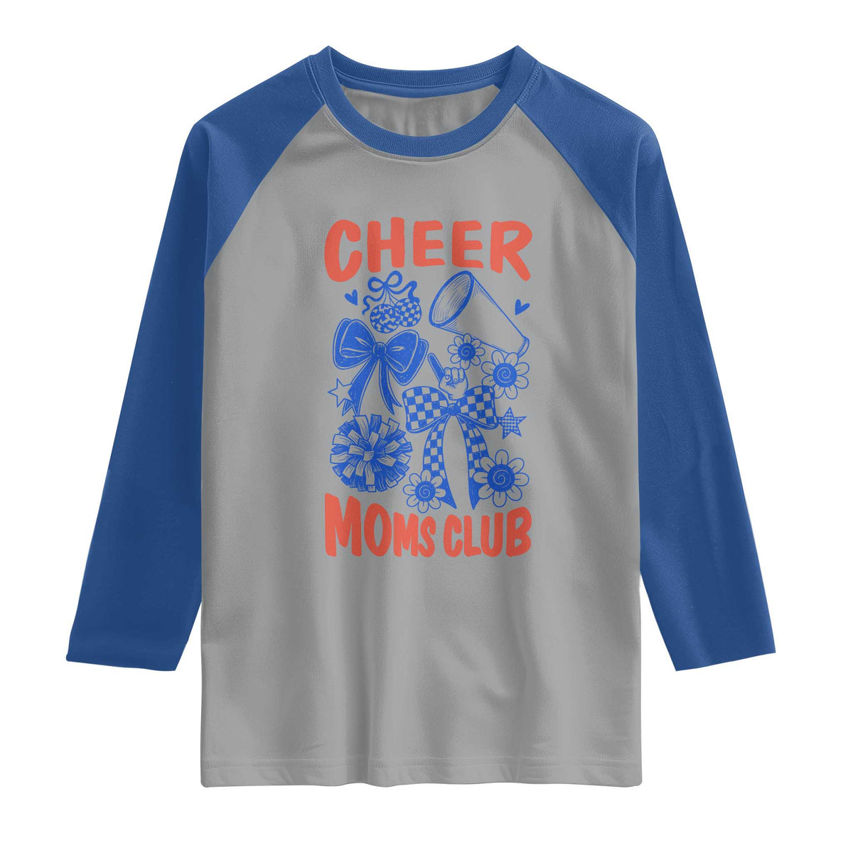 Cheer Moms Club Raglan Shirt Funny Cheerleading Mom Mother’s Day Gift TS14 Sport Gray Royal Print Your Wear