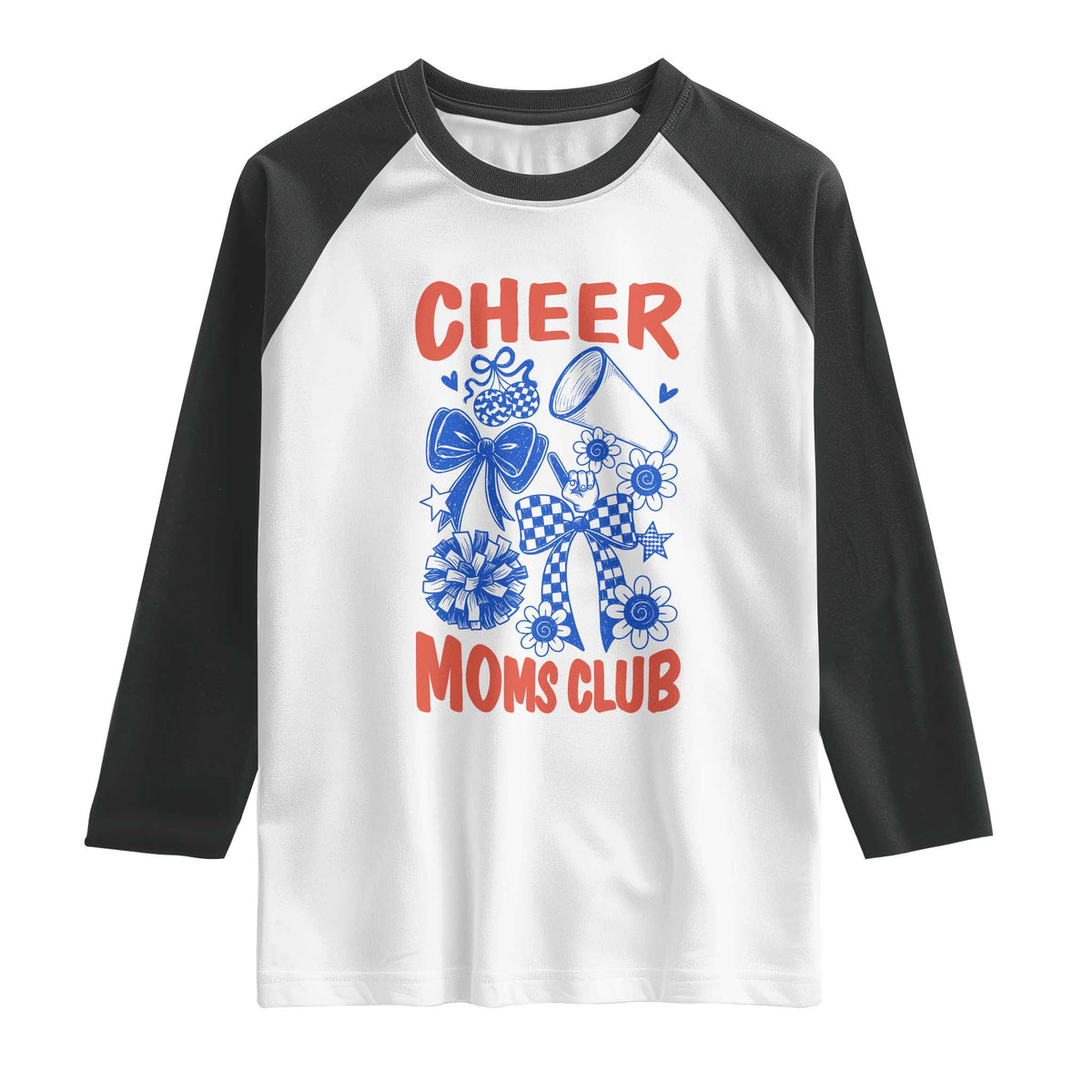Cheer Moms Club Raglan Shirt Funny Cheerleading Mom Mother’s Day Gift TS14 White Black Print Your Wear