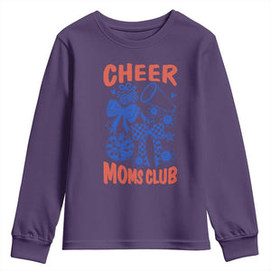 Cheer Moms Club Youth Sweatshirt Funny Cheerleading Mom Mother’s Day Gift TS14 Purple Print Your Wear