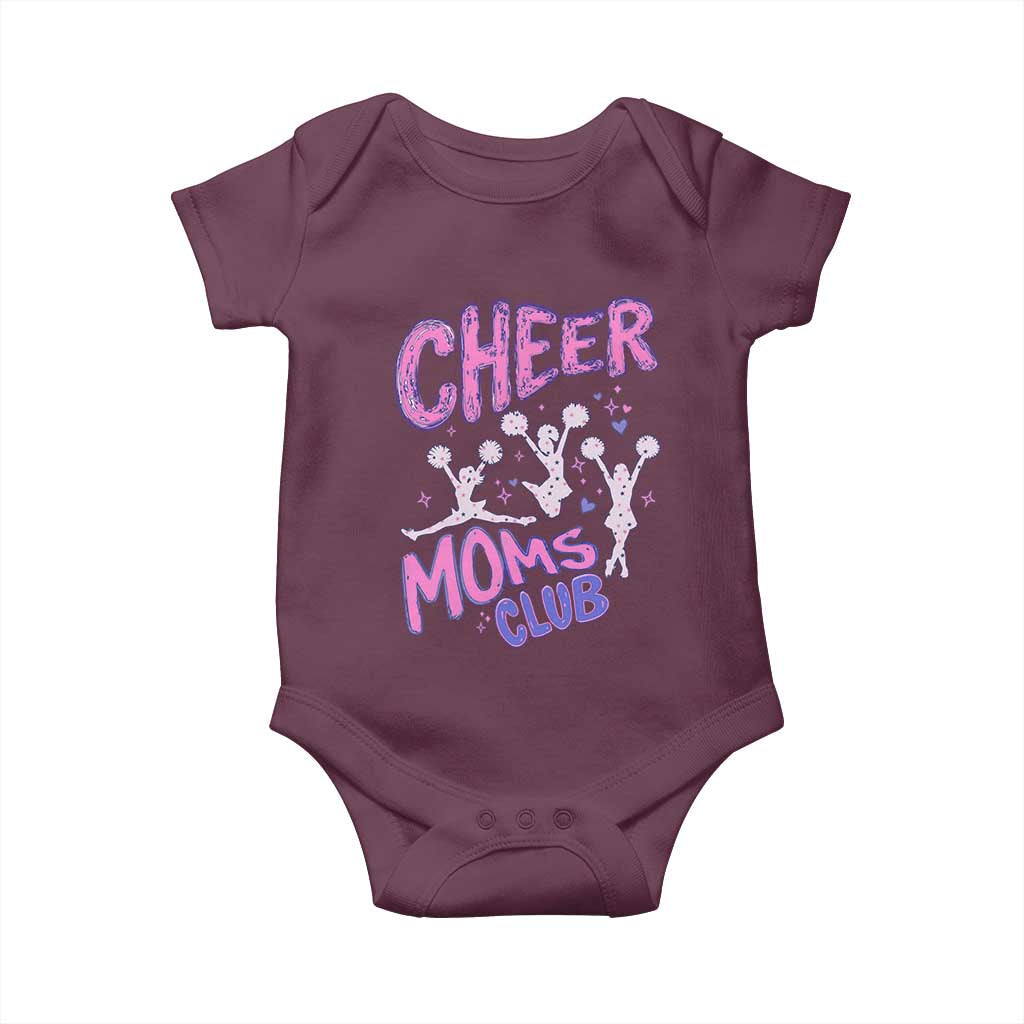 Cheer Moms Club Baby Onesie Cheerleader Mom Mother’s Day Gift TS14 Maroon Print Your Wear