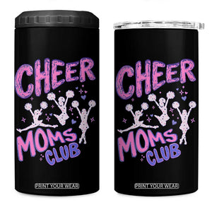 Cheer Moms Club 4 in 1 Can Cooler Tumbler Cheerleader Mom Mother’s Day Gift TS14 One Size: 16 oz Black Print Your Wear