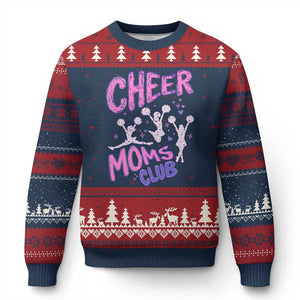 Cheer Moms Club Ugly Christmas Sweater Cheerleader Mom Mother’s Day Gift TS14 Navy Red Print Your Wear