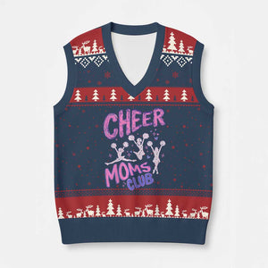 Cheer Moms Club V-Neck Knit Sweater Vest Cheerleader Mom Mother’s Day Gift TS14 Navy Red Print Your Wear