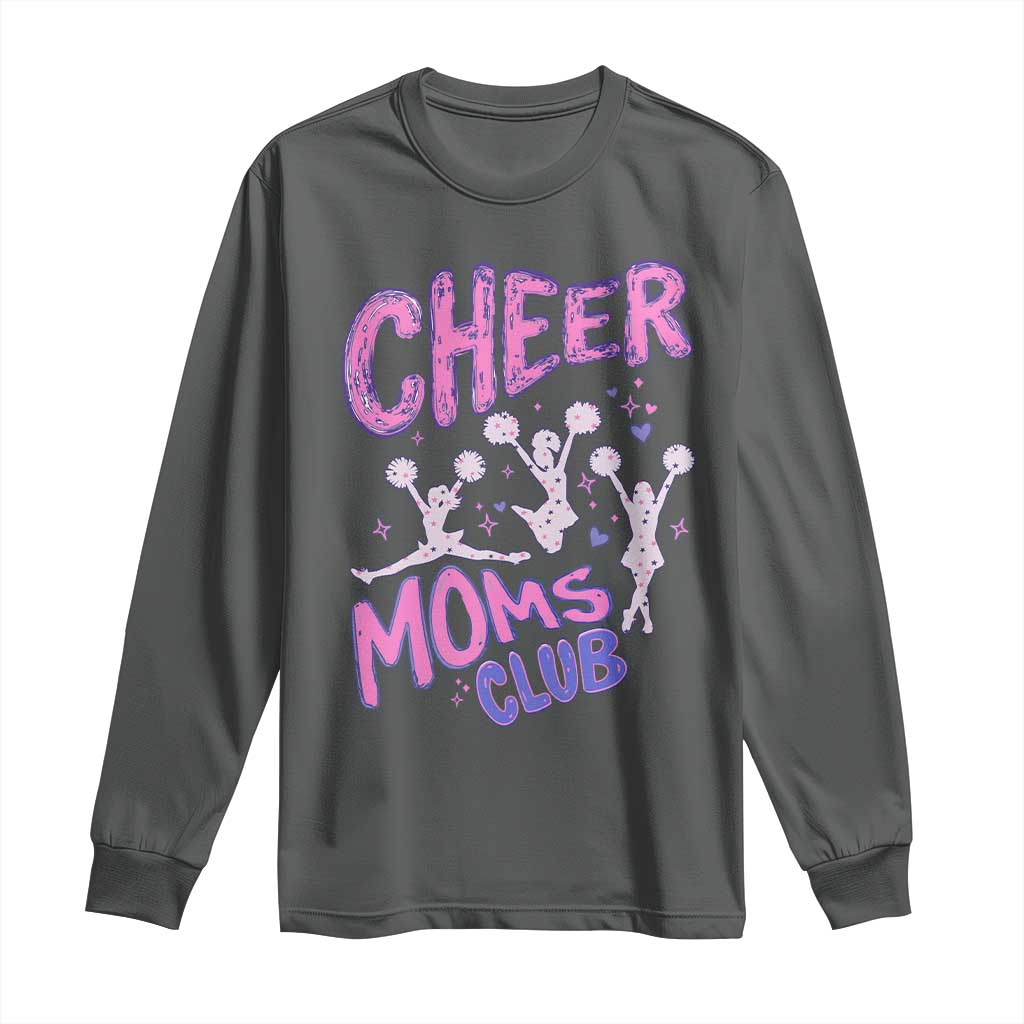 Cheer Moms Club Long Sleeve Shirt Cheerleader Mom Mother’s Day Gift TS14 Dark Heather Print Your Wear