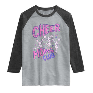 Cheer Moms Club Raglan Shirt Cheerleader Mom Mother’s Day Gift TS14 Heather Gray Heather Charcoal Print Your Wear