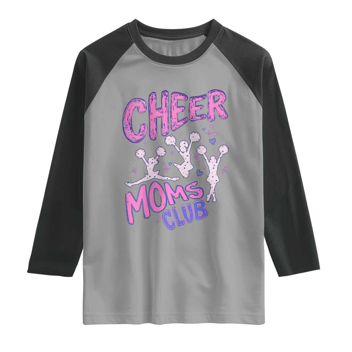Cheer Moms Club Raglan Shirt Cheerleader Mom Mother’s Day Gift TS14 Sport Gray Black Print Your Wear