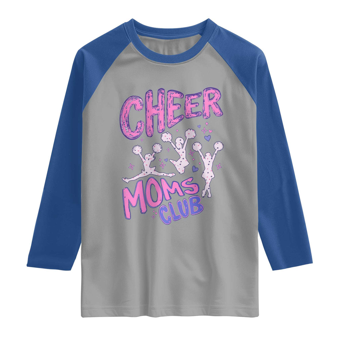Cheer Moms Club Raglan Shirt Cheerleader Mom Mother’s Day Gift TS14 Sport Gray Royal Print Your Wear
