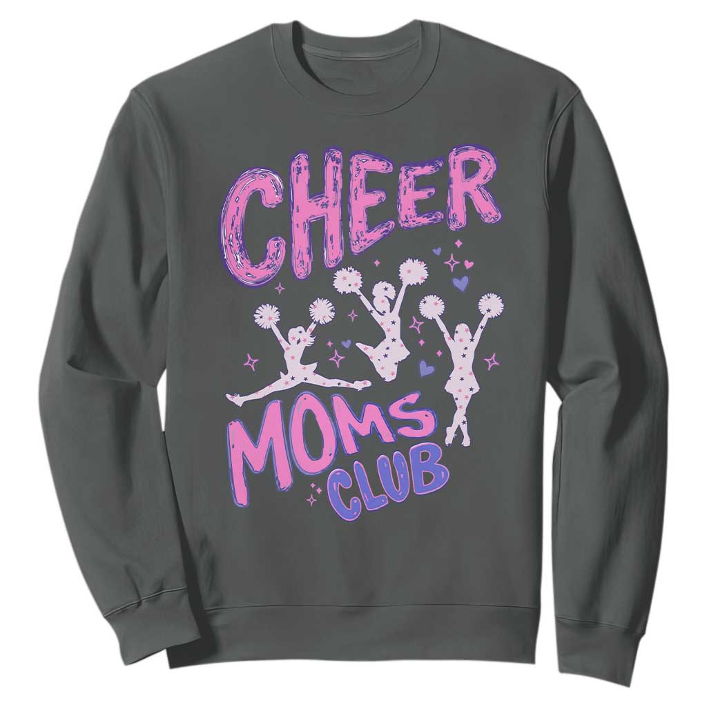 Cheer Moms Club Sweatshirt Cheerleader Mom Mother’s Day Gift TS14 Dark Heather Print Your Wear