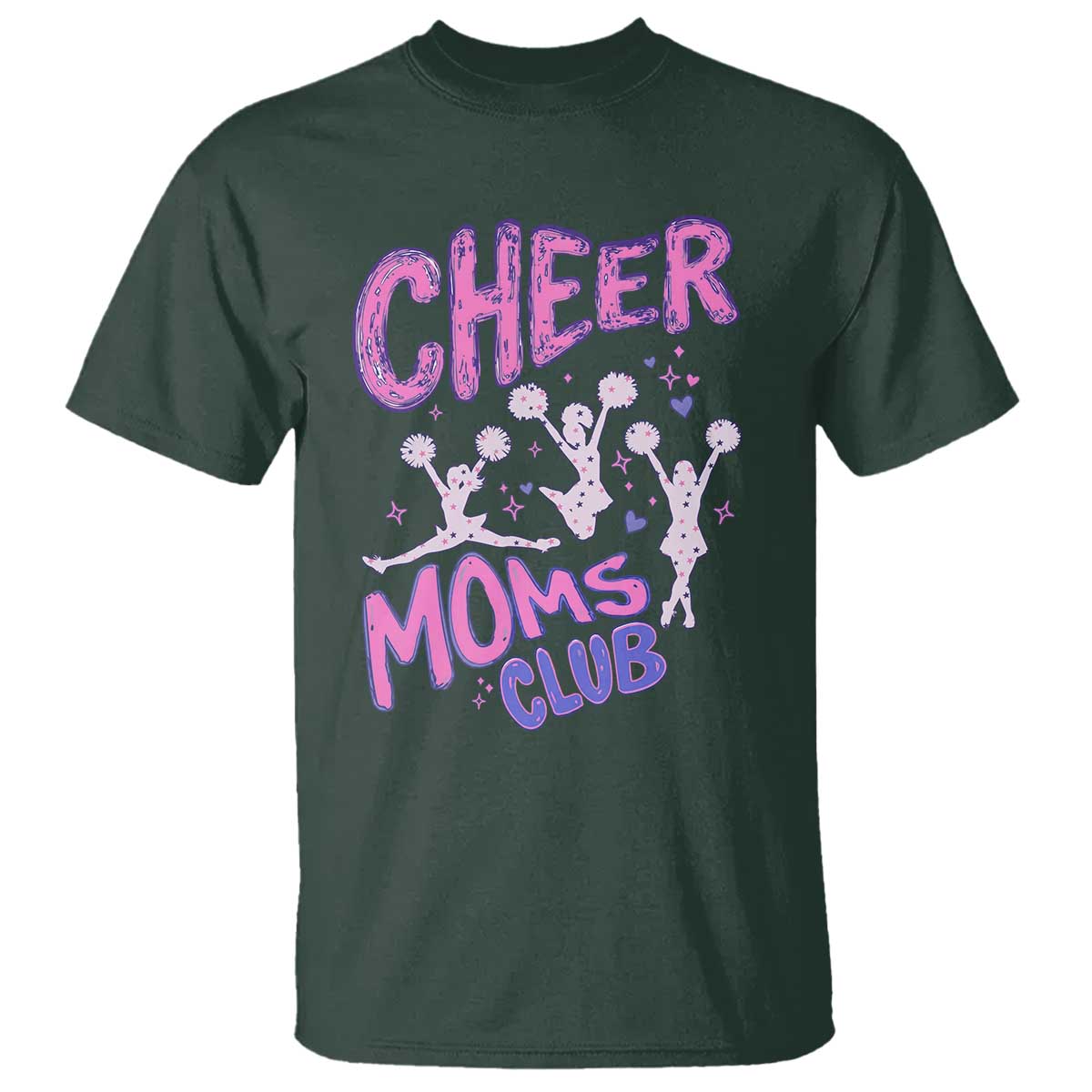 Cheer Moms Club T Shirt Cheerleader Mom Mother’s Day Gift TS14 Dark Forest Green Print Your Wear