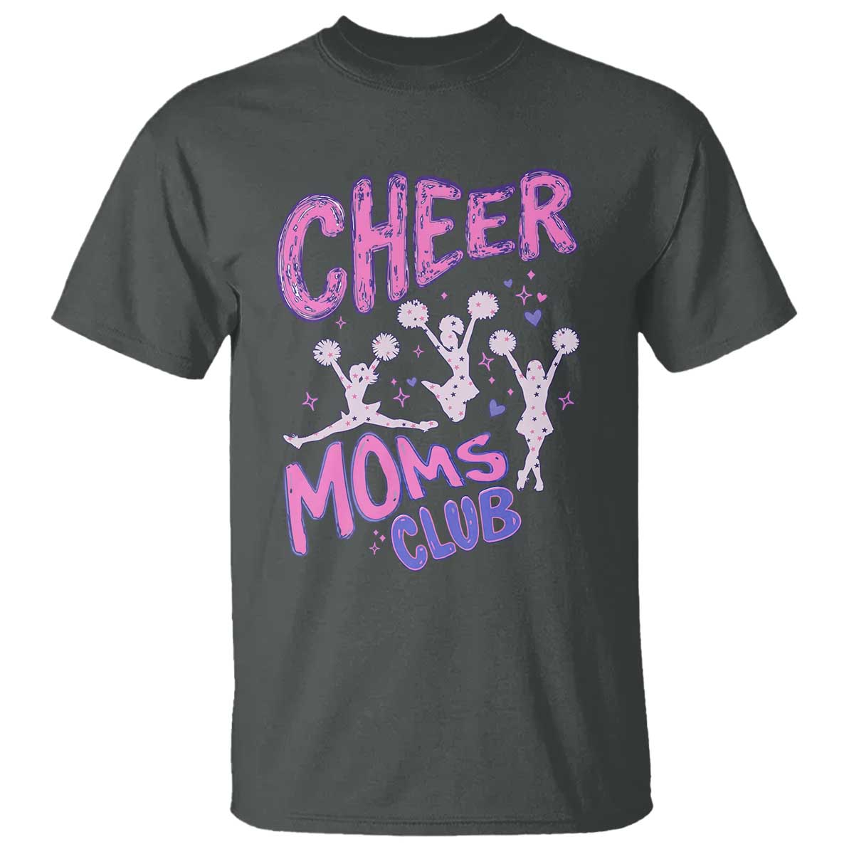 Cheer Moms Club T Shirt Cheerleader Mom Mother’s Day Gift TS14 Dark Heather Print Your Wear