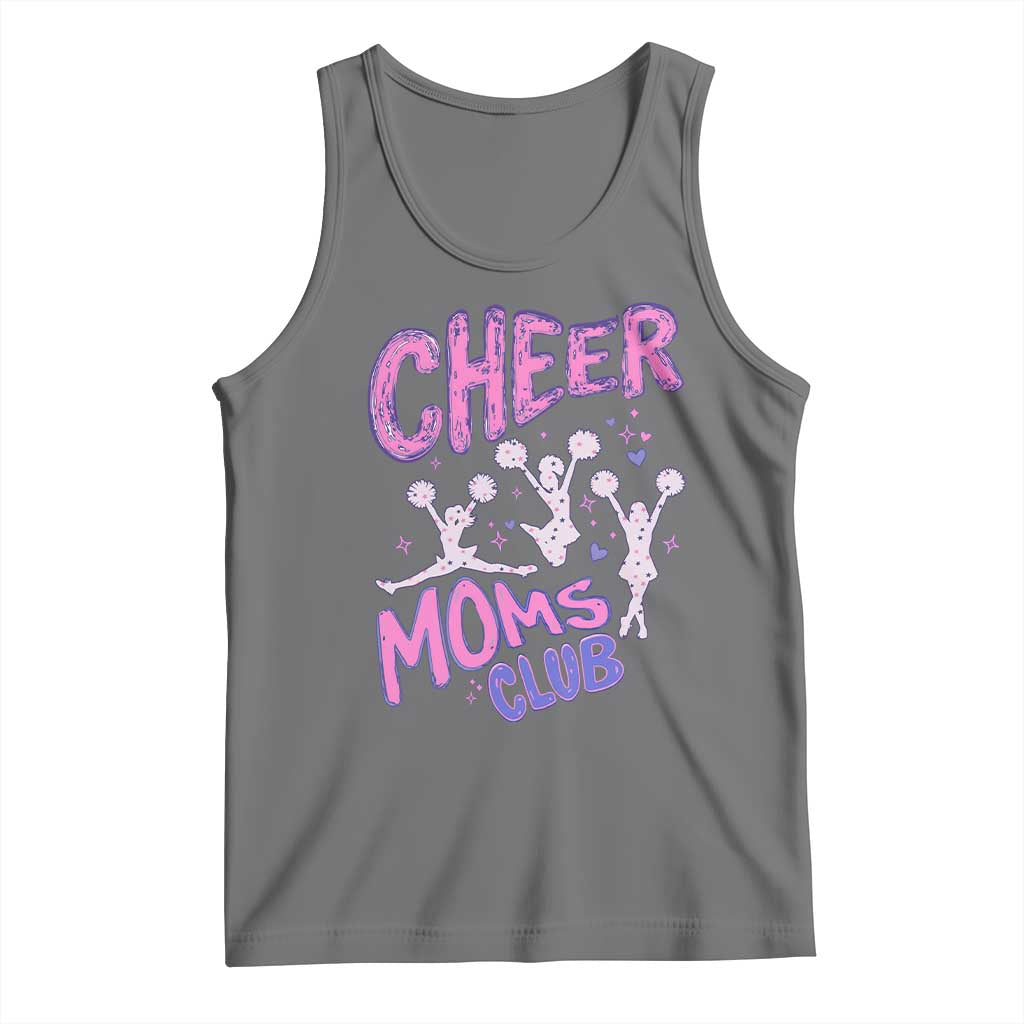 Cheer Moms Club Tank Top Cheerleader Mom Mother’s Day Gift TS14 Black Heather Print Your Wear