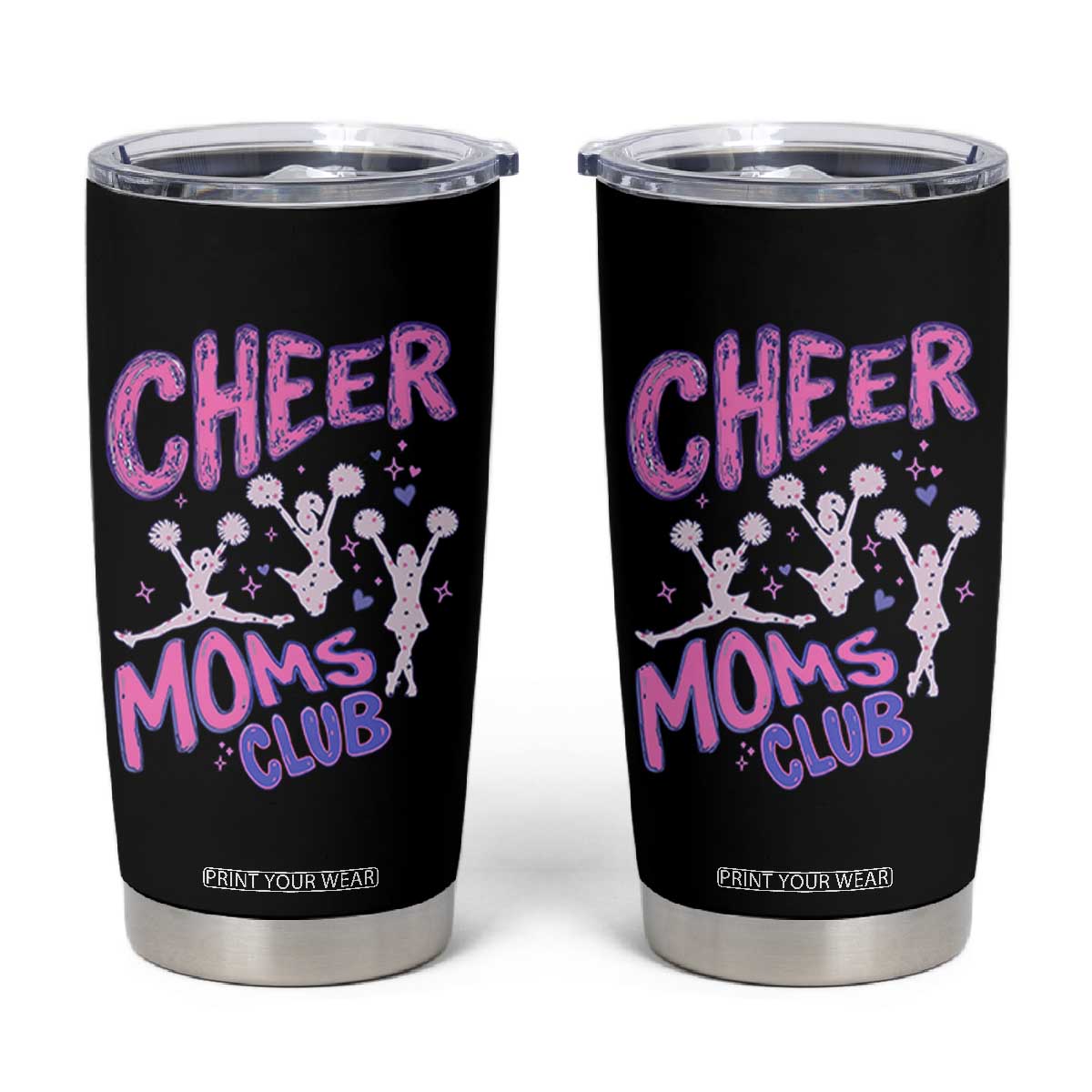 Cheer Moms Club Tumbler Cup Cheerleader Mom Mother’s Day Gift TS14 Black Print Your Wear