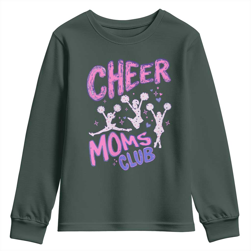 Cheer Moms Club Youth Sweatshirt Cheerleader Mom Mother’s Day Gift TS14 Dark Forest Green Print Your Wear
