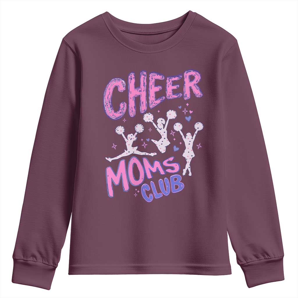 Cheer Moms Club Youth Sweatshirt Cheerleader Mom Mother’s Day Gift TS14 Maroon Print Your Wear