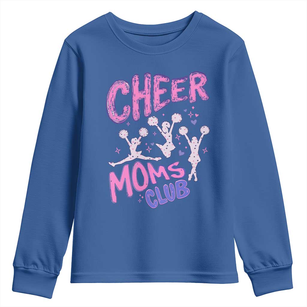 Cheer Moms Club Youth Sweatshirt Cheerleader Mom Mother’s Day Gift TS14 Royal Blue Print Your Wear