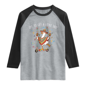 Silly Goose Cinco De Mayo Raglan Shirt Off To Get A Little Silly TS14 Heather Gray Black Print Your Wear