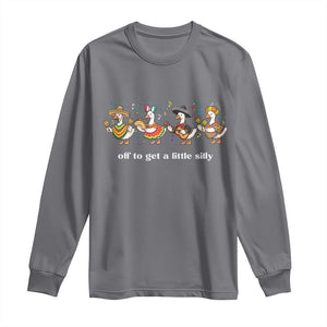 Funny Silly Goose Cinco De Mayo Long Sleeve Shirt Off To Get A Little Silly TS14 Charcoal Print Your Wear