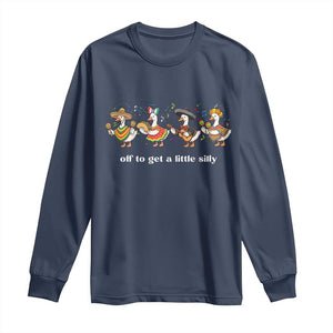 Funny Silly Goose Cinco De Mayo Long Sleeve Shirt Off To Get A Little Silly TS14 Navy Print Your Wear