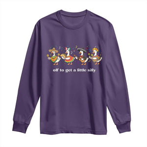 Funny Silly Goose Cinco De Mayo Long Sleeve Shirt Off To Get A Little Silly TS14 Purple Print Your Wear