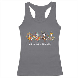 Funny Silly Goose Cinco De Mayo Racerback Tank Top Off To Get A Little Silly TS14 Charcoal Print Your Wear