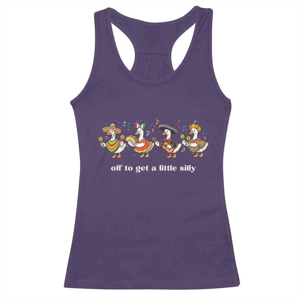 Funny Silly Goose Cinco De Mayo Racerback Tank Top Off To Get A Little Silly TS14 Purple Print Your Wear