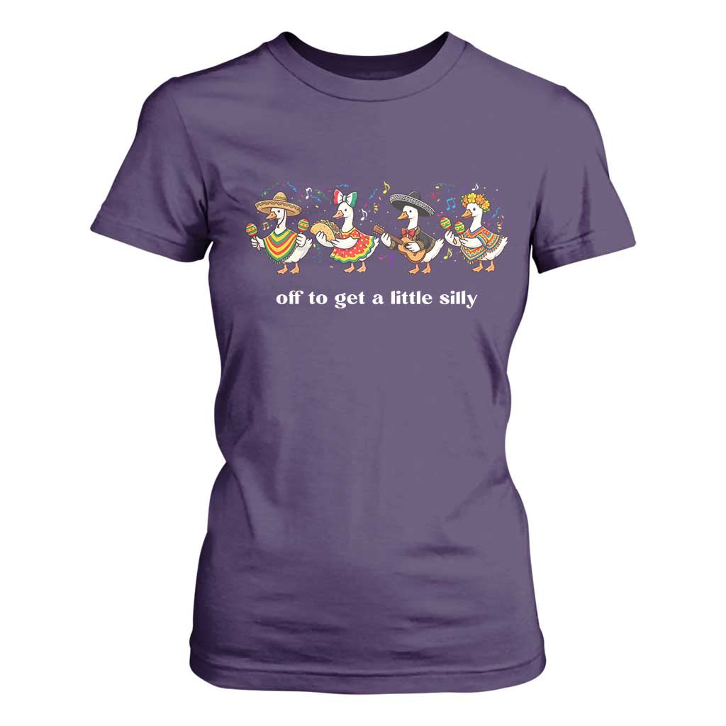 Funny Silly Goose Cinco De Mayo T Shirt For Women Off To Get A Little Silly TS14 Purple Print Your Wear