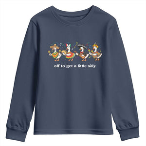 Funny Silly Goose Cinco De Mayo Youth Sweatshirt Off To Get A Little Silly TS14 Navy Print Your Wear