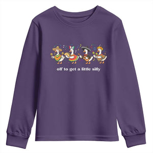 Funny Silly Goose Cinco De Mayo Youth Sweatshirt Off To Get A Little Silly TS14 Purple Print Your Wear