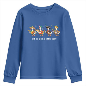 Funny Silly Goose Cinco De Mayo Youth Sweatshirt Off To Get A Little Silly TS14 Royal Blue Print Your Wear