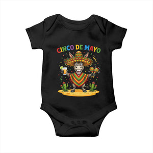 Cinco de Mayo Donkey Mexican Fiesta Baby Onesie TS14 Black Print Your Wear
