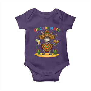 Cinco de Mayo Donkey Mexican Fiesta Baby Onesie TS14 Purple Print Your Wear