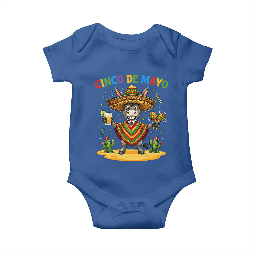 Cinco de Mayo Donkey Mexican Fiesta Baby Onesie TS14 Royal Blue Print Your Wear