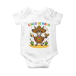 Cinco de Mayo Donkey Mexican Fiesta Baby Onesie TS14 White Print Your Wear