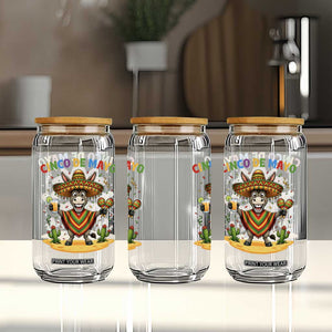Cinco de Mayo Donkey Mexican Fiesta Glass Can TS14 Print Your Wear