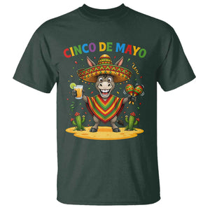 Cinco de Mayo Donkey Mexican Fiesta T Shirt TS14 Dark Forest Green Print Your Wear