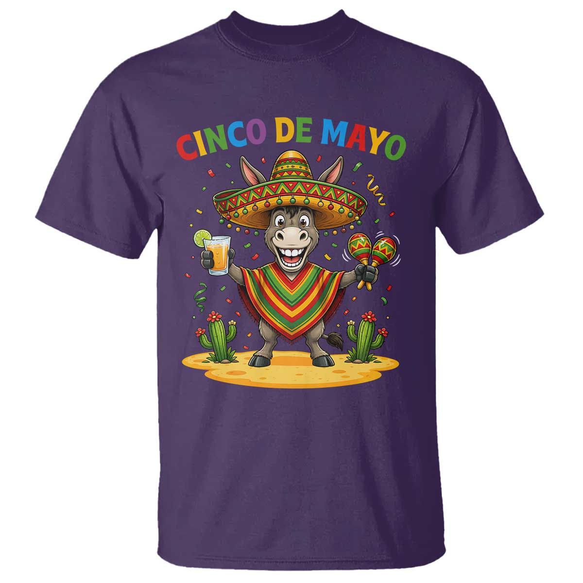Cinco de Mayo Donkey Mexican Fiesta T Shirt TS14 Purple Print Your Wear