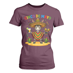 Cinco de Mayo Donkey Mexican Fiesta T Shirt For Women TS14 Maroon Print Your Wear