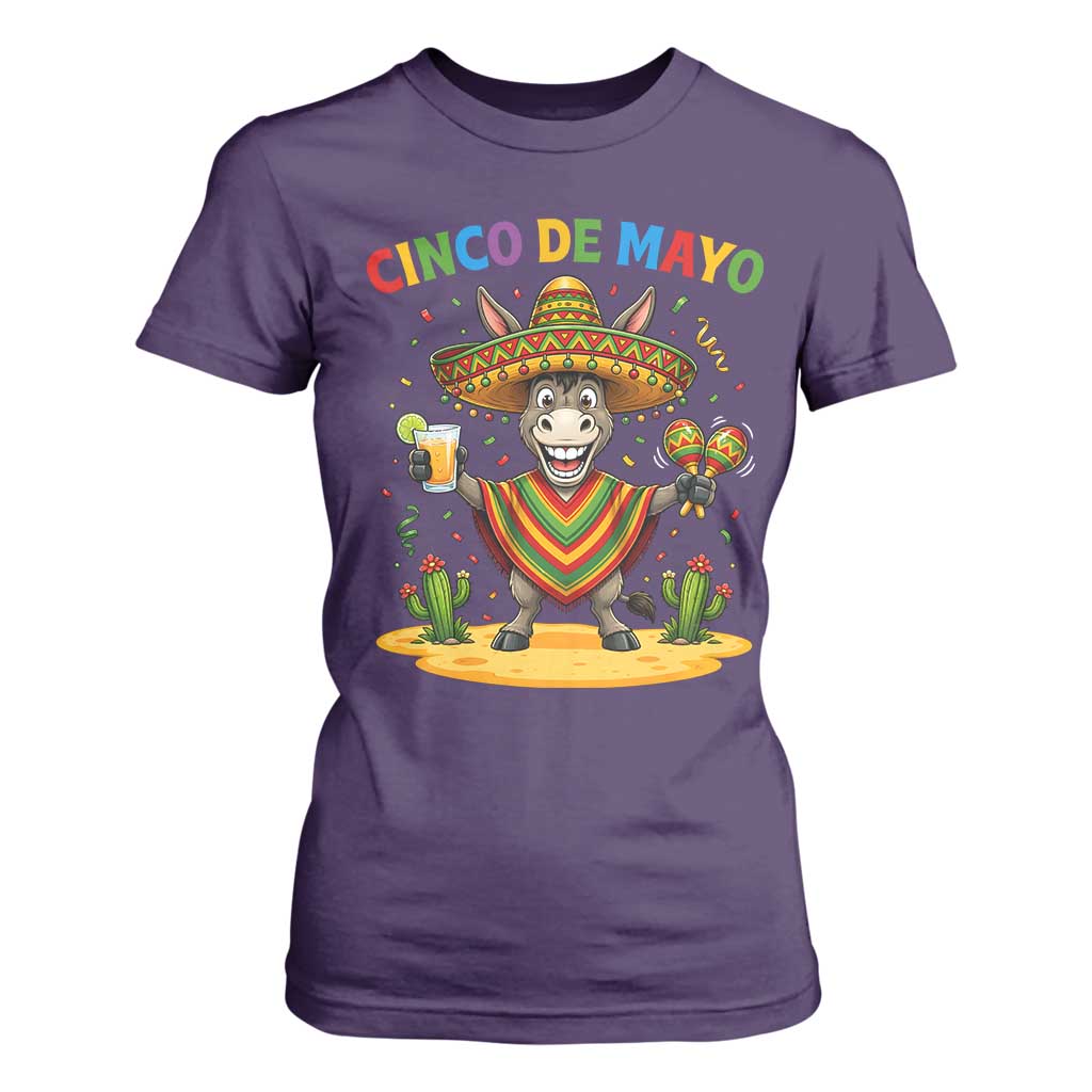 Cinco de Mayo Donkey Mexican Fiesta T Shirt For Women TS14 Purple Print Your Wear