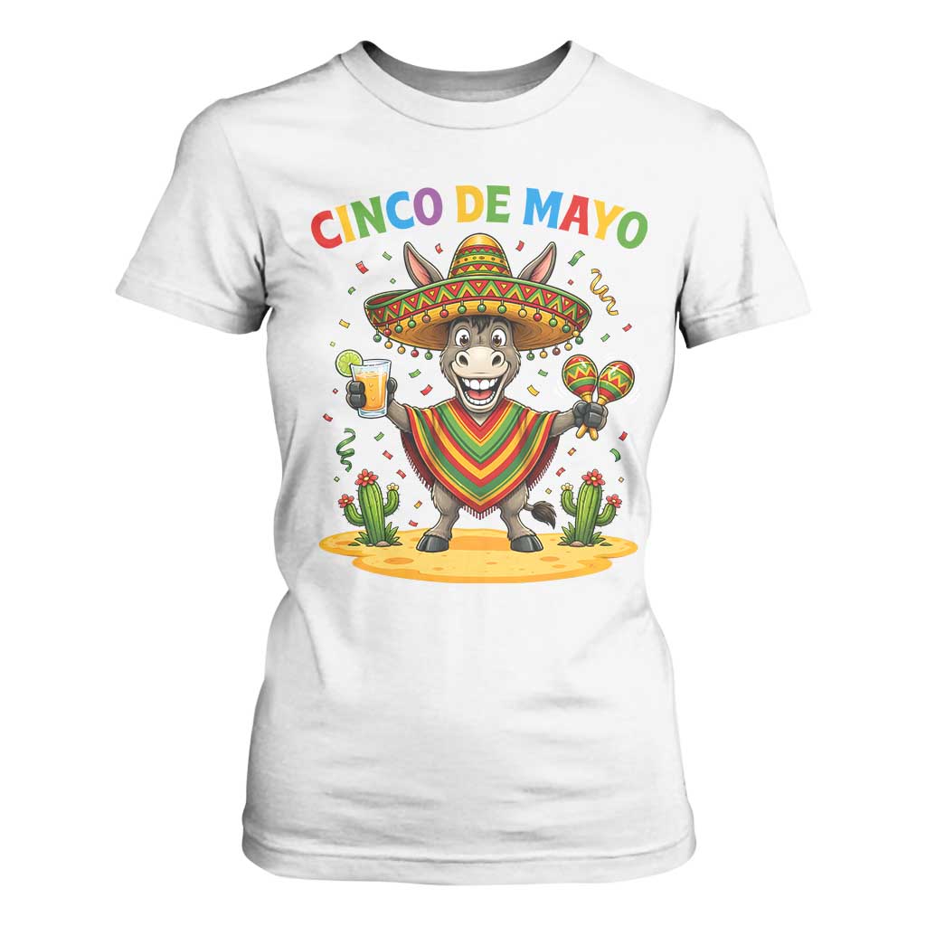 Cinco de Mayo Donkey Mexican Fiesta T Shirt For Women TS14 White Print Your Wear