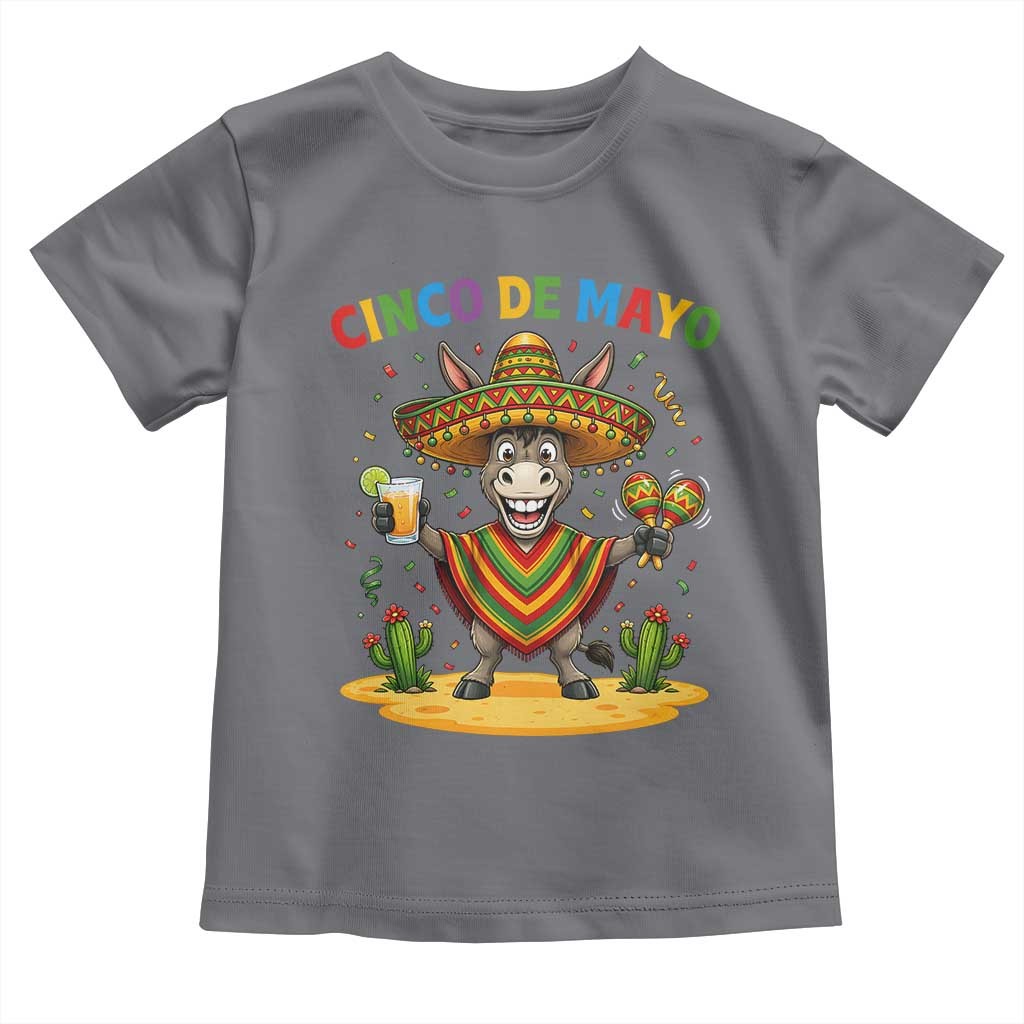 Cinco de Mayo Donkey Mexican Fiesta Toddler T Shirt TS14 Charcoal Print Your Wear