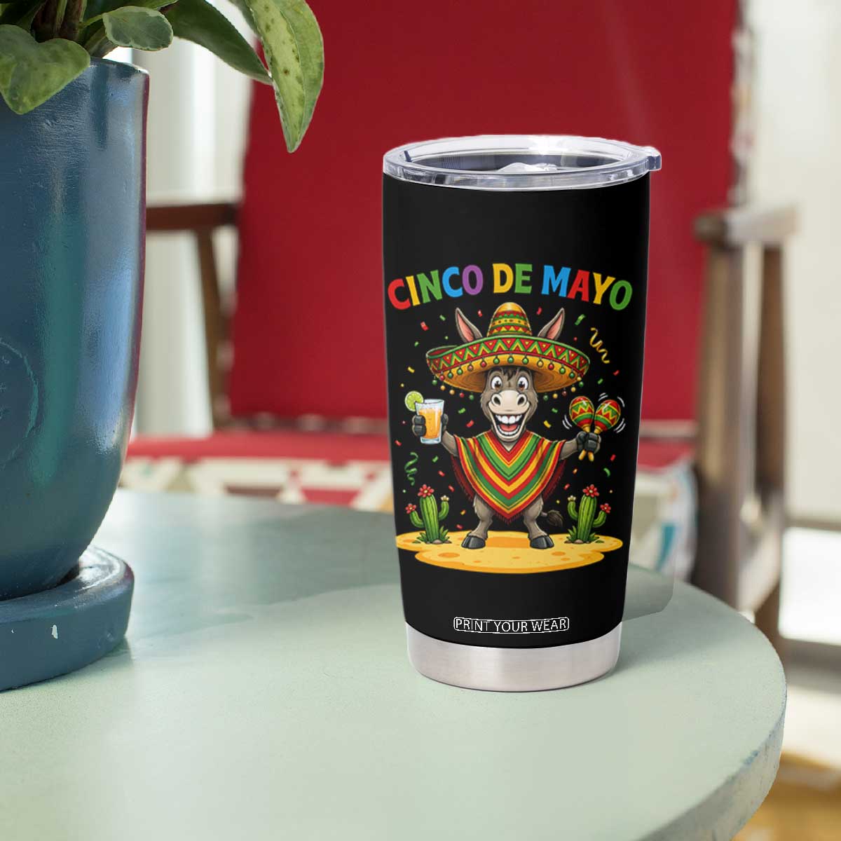 Cinco de Mayo Donkey Mexican Fiesta Tumbler Cup TS14 Print Your Wear