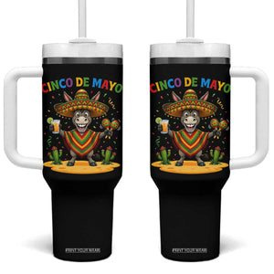 Cinco de Mayo Donkey Mexican Fiesta Tumbler With Handle TS14 One Size: 40 oz Black Print Your Wear