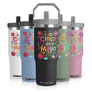Cinco de Mayo Flip Straw Tumbler Funny Mexican Fiesta TS14 Print Your Wear