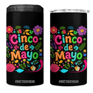 Cinco de Mayo 4 in 1 Can Cooler Tumbler Funny Mexican Fiesta TS14 One Size: 16 oz Black Print Your Wear
